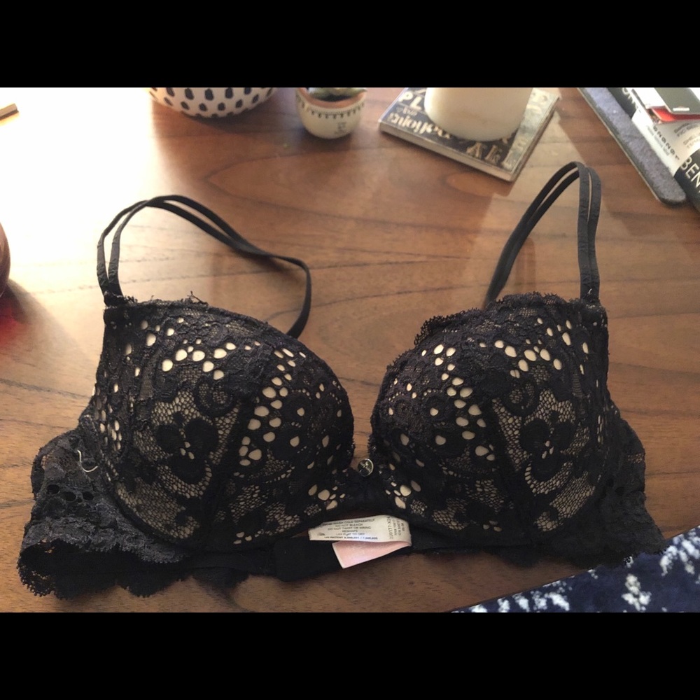 Sexy little black lace bra